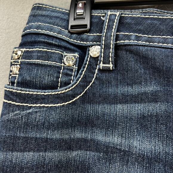 Miss Me Women’s Jeans Size 29x29.5 (8) Low Rise Skinny Cheetah Print Blingy EUC - Picture 4 of 13